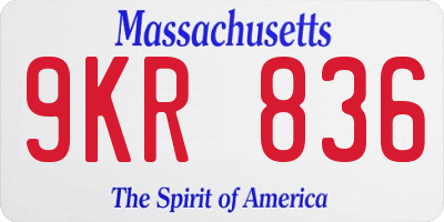 MA license plate 9KR836