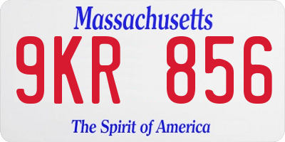 MA license plate 9KR856
