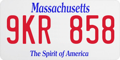 MA license plate 9KR858