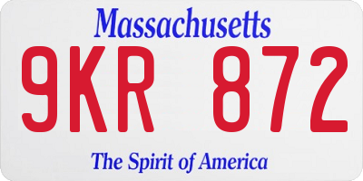 MA license plate 9KR872