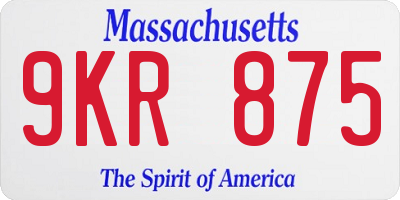 MA license plate 9KR875