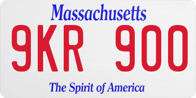 MA license plate 9KR900