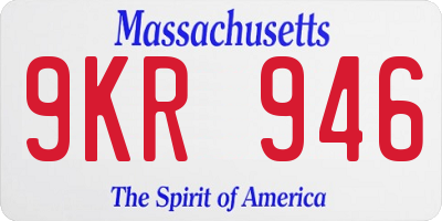 MA license plate 9KR946