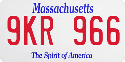MA license plate 9KR966