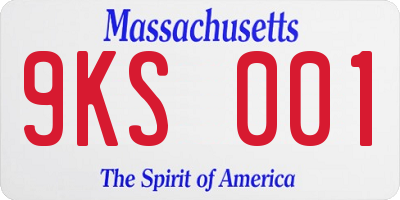 MA license plate 9KS001