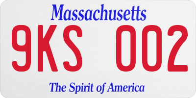 MA license plate 9KS002