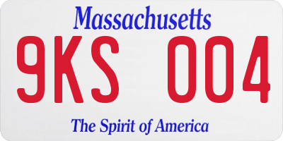 MA license plate 9KS004