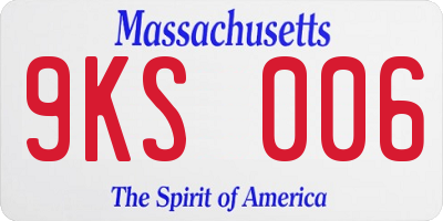 MA license plate 9KS006