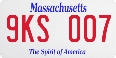 MA license plate 9KS007