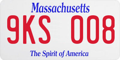 MA license plate 9KS008