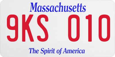 MA license plate 9KS010