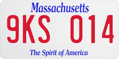 MA license plate 9KS014