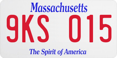MA license plate 9KS015