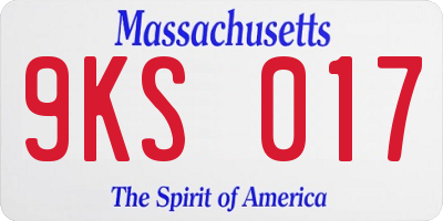 MA license plate 9KS017