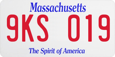 MA license plate 9KS019