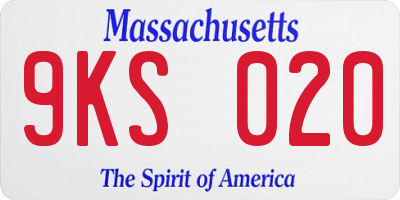 MA license plate 9KS020