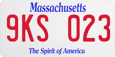 MA license plate 9KS023