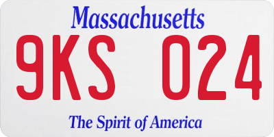MA license plate 9KS024