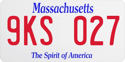MA license plate 9KS027