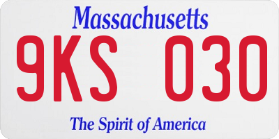 MA license plate 9KS030