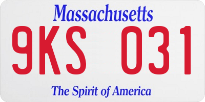 MA license plate 9KS031