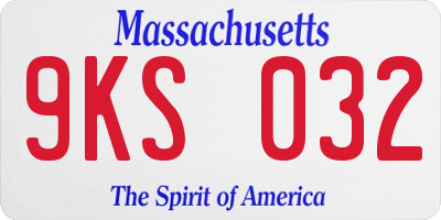 MA license plate 9KS032