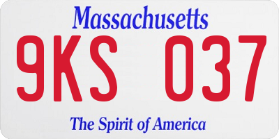 MA license plate 9KS037