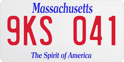 MA license plate 9KS041