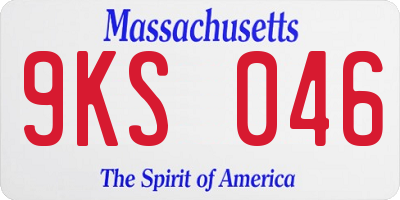 MA license plate 9KS046