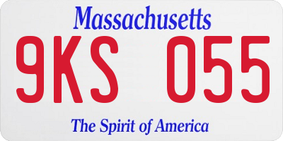 MA license plate 9KS055
