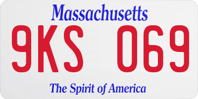 MA license plate 9KS069
