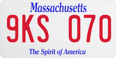 MA license plate 9KS070
