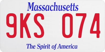 MA license plate 9KS074