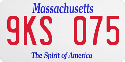MA license plate 9KS075