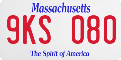 MA license plate 9KS080