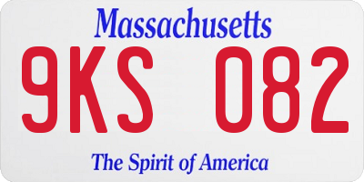 MA license plate 9KS082