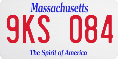 MA license plate 9KS084