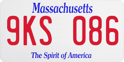 MA license plate 9KS086