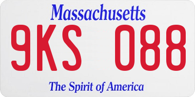 MA license plate 9KS088