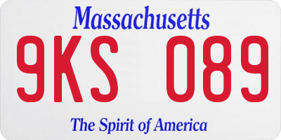 MA license plate 9KS089