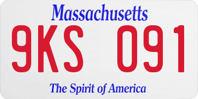 MA license plate 9KS091