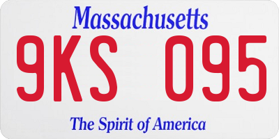 MA license plate 9KS095