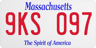 MA license plate 9KS097