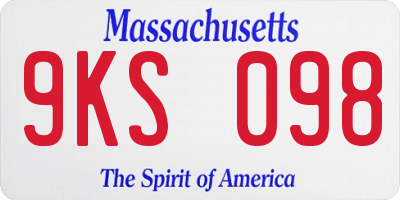 MA license plate 9KS098