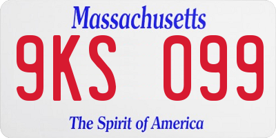 MA license plate 9KS099