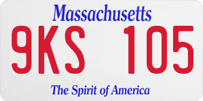 MA license plate 9KS105