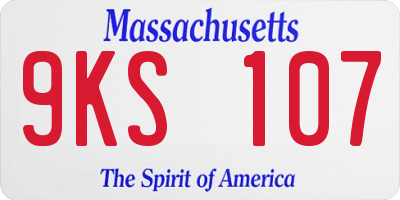 MA license plate 9KS107