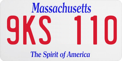 MA license plate 9KS110