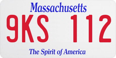 MA license plate 9KS112