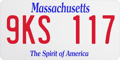 MA license plate 9KS117